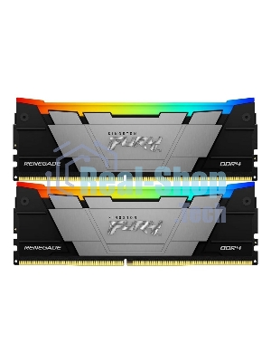 Оперативная память Kingston Fury Renegade, DDR4, 32GB (2x16GB), 3200MHz, CL16, DIMM, с радиатором, RGB, серебристый/черный