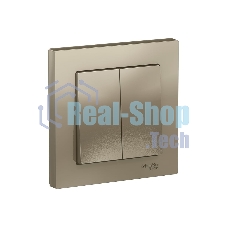 Выключатель 2-кл. СП AtlasDesign 10А IP20 (сх. 5) 10AX в сборе шампань SchE ATN000552