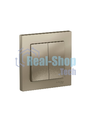 Выключатель 2-кл. СП AtlasDesign 10А IP20 (сх. 5) 10AX в сборе шампань SchE ATN000552
