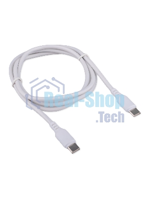 Кабель USB2.0 Cablexpert CC-USB2-CMCM-100-1M-W, Type-C/Type-C, 5A, 100Вт, PD/QC3.0, медь, 1м, белый, пакет