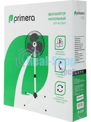 Вентилятор Primera SFP-4010MX белый, напольный, 50 Вт, 3 скорости, 40 см