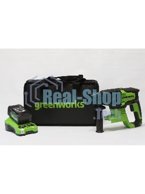 Перфоратор GreenWorks GD24SDS, SDS-plus, 24 В, 2 Дж, от аккумулятора