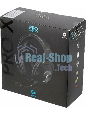 Гарнитура Logitech G PRO X чёрный, беспроводная, USB, подвижный микрофон, отсоединяемый кабель 2 м