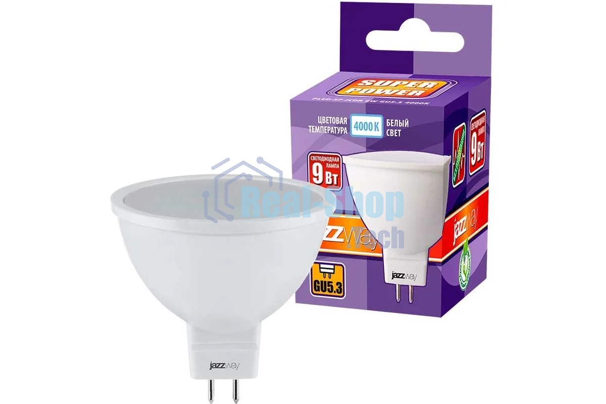 Лампа светодиодная JazzWay PLED- SP JCDR 9w GU5.3 4000K-E