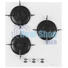 Газовая варочная поверхность HOMSair HGG431WH, 3 конфорки, закаленное стекло, 5300 Вт