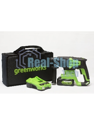 Перфоратор GreenWorks GD24SDS, SDS-plus, 24 В, 2 Дж, от аккумулятора