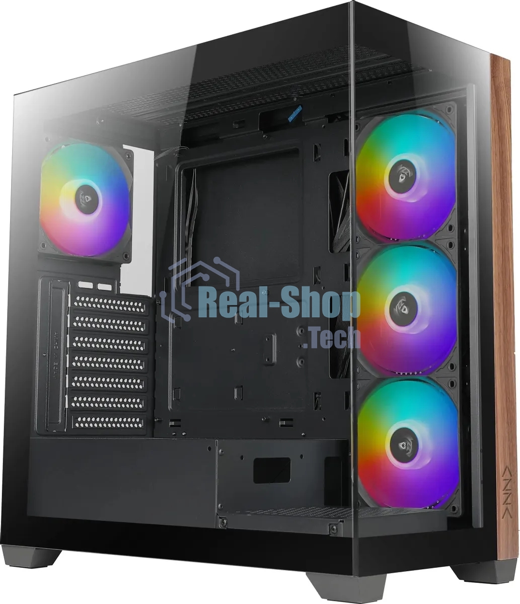 Компьютерный корпус Azza Neptune черный без БП ATX 5x120мм 2x140мм 2xUSB2.0 1xUSB3.0 audio bott PSU