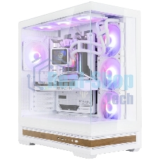 Компьютерный корпус ZALMAN P40 NAMU, ATX, белый, WINDOW, WOODEN ELEMENTS, 2xCombo(2.5” or 3.5”), 1xUSB TYPE-C, 2xUSB 3.0, SIDE 3x120мм ARGB, REAR 1x120мм ARGB