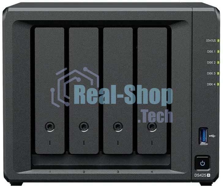 Сетевое хранилище Synology DiskStation DS425+ черный (Intel J4125/2Gb/4(3.5