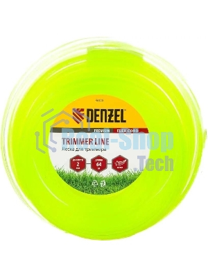 Леска для триммера Denzel звезда 2 мм х 64 м, блистер FLEX CORD 96120