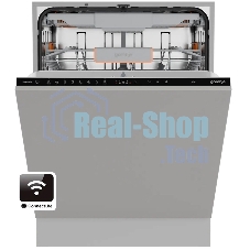 Посудомоечная машина встраиваемая Gorenje GV673B65 16 комплектов, 3 корзины, инверторный мотор, отсрочка старта, Wi-Fi управление, сенсорное управление, полный AquaStop, сенсор уровня воды, энергоэффективность А+++, уровень шума 42 дБ, белый