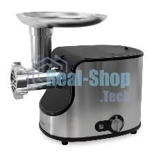 Мясорубка электрическая Samtron MG-105 серебристый , 1600 Вт, 1.6 кг/мин, реверс, защита от перегрузки, насадки - 8