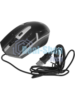 Мышь проводная Defender Hit MB-601 черный, 1200 dpi, USB, кнопки - 4