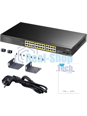 Коммутатор Cudy GS1028PS2, 24×1 Гбит/с, 2×1 Гбит/с SFP