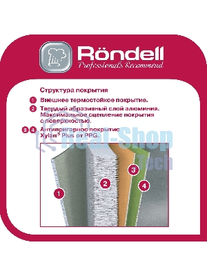 Сковорода ВОК (WOK) Rondell Stripes RDA-1618 круглая 28 см, покрытие: Xylan Plus ручка несъемная (без крышки) серый