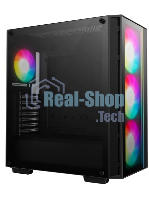 Компьютерный корпус Deepcool MATREXX 55 V4 без БП, боковое окно (закаленное стекло), 3xARGb LED 140мм вентилятора спереди, 1xARGb LED 120мм вентилятор сзади, черный, ATX