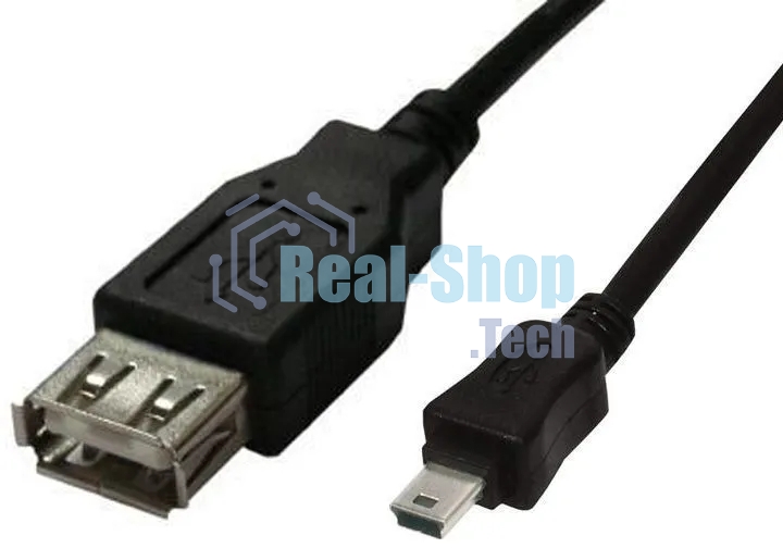 Кабель Buro USB A(f)-miniUSB черный 0.2м (OTG_MINI)