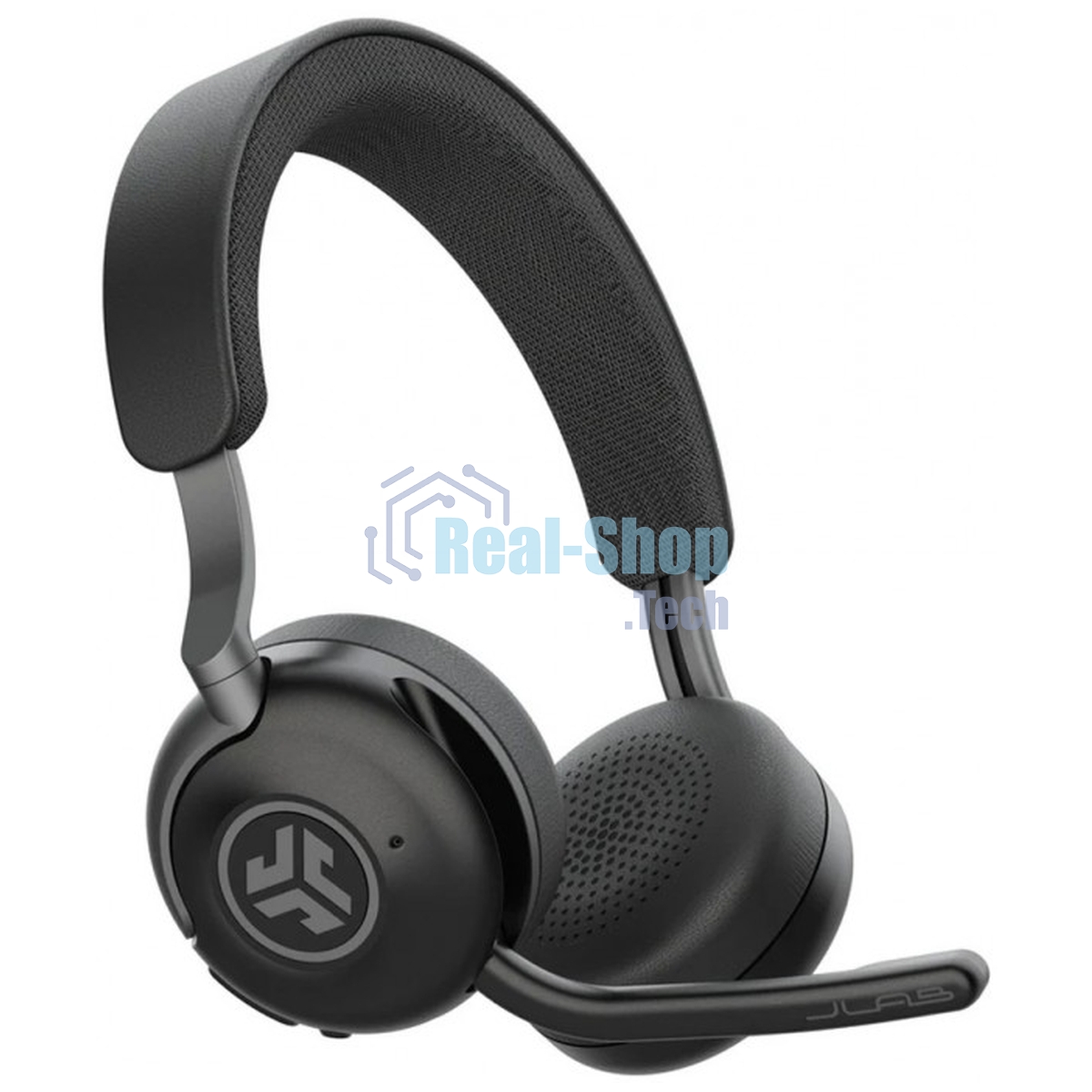 Гарнитура JLab Epic Work ANC Wireless Duo with Stand чёрный, беспроводная, Bluetooth/радиоканал/USB-C, ANC (шумоподавление), до 9 м, в комплекте подставка