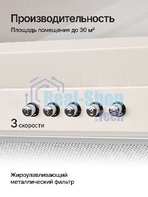 Вытяжка встраиваемая Kuppersberg Inlinea 70 CX кремовый/нержавеющая сталь, 70 см, 1300 куб. м/ч, 41 дБ