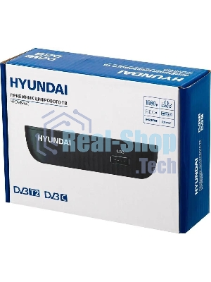Приставка для цифрового ТВ Hyundai H-DVB460 черный, DVB-T2, DVB-T, DVB-C, HDMI, USB 2.0 х2