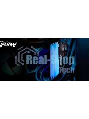 Оперативная память Kingston Fury Beast, DDR4, 32GB (2x16GB), 3600MHz, CL18, DIMM, с радиатором, RGB, черный