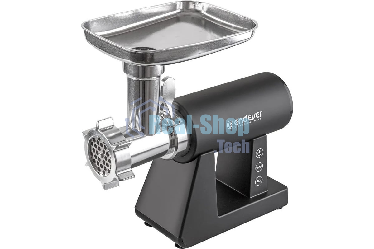 Мясорубка электрическая Endever Sigma-110 черный, 2600 Вт, 2.0 кг/мин, реверс, защита от перегрузки, металлический лоток, насадки - 5