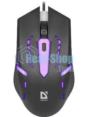 Мышь проводная Defender Hit MB-601 черный, 1200 dpi, USB, кнопки - 4