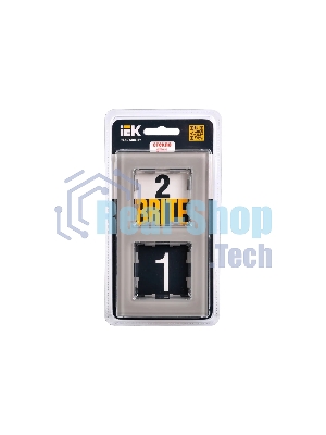 Рамка 2-местная IEK BRITE РУ-2-2-БрД стекло дымчатый