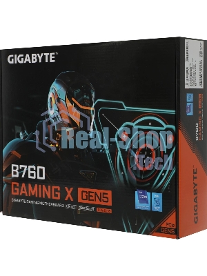 Материнская плата Gigabyte B760 GAMING X GEN5, LGA1700, Intel B760, 4xDDR5, 4xSATA, 3xM.2, 1xPCIe 5.0 x16, 2xPCIe 3.0 x1, 1xHDMI, 1xDP, 1x2.5Gb LAN, 1xUSB-C 5Gbps, 1xUSB-A 10Gbps, 1xUSB-A 5Gbps, 5xUSB-A 2.0, 6x3.5 мм, 7.1, ATX