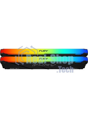 Оперативная память Kingston Fury Beast, DDR4, 32GB (2x16GB), 3600MHz, CL18, DIMM, с радиатором, RGB, черный