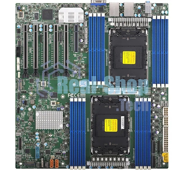 Серверная материнская плата Supermicro MBD-X13DAI-T-B, 2xLGA4677, Intel C741, 16xDDR5, 10xSATA, 2xM.2, 5xPCIe 5.0 x16, 1xPCIe 5.0 x8, 1xVGA, 2x 10Gb LAN, 6xUSB 3.0, 2xUSB 2.0, 1xUSB 3.2 Gen 1, E-ATX