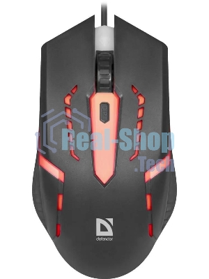 Мышь проводная Defender Hit MB-601 черный, 1200 dpi, USB, кнопки - 4