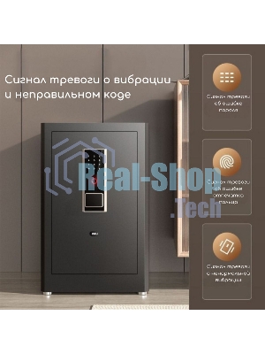 Сейф Deli ET597 800x480x420 мм, электронный/ключевой/биометрический, черный