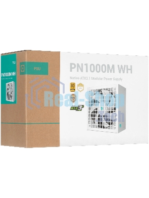 Блок питания Deepcool/GAMERSTORM PN1000M WH (ATX 3.1, 1000W, Full Cable Management, PWM 135мм fan, Active PFC, 80+ GOLD, Active PFC + Full Bridge SRC LLC + DC/DC,Gen5 PCIe, белый) RET