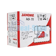 Швейная машина Janome MX 55 белый/розовый, электромеханическая, вертикальный качающийся, 15 операций, петля полуавтомат