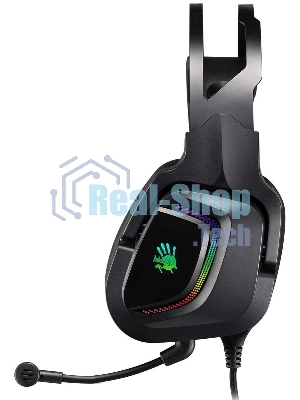 Гарнитура проводная с микрофоном A4Tech Bloody G570 черный/серый 2м мониторные USB оголовье (G570 USB/BLACK + GREY)