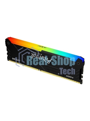 Оперативная память Kingston Fury Beast, DDR4, 8GB (1x8GB), 3600MHz, CL17, DIMM, с радиатором, RGB, черный