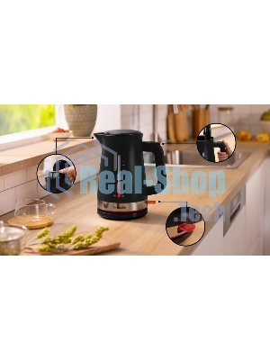 Чайник электрический Bosch TWK4M223 1.7 л, черный корпус: пластик