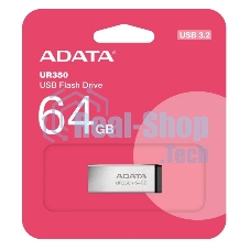 Флешка USB ADATA UR350 (UR350-128G-RSR/BK), 128Gb, USB 3.2, R/W 100/15, серебристый/черный