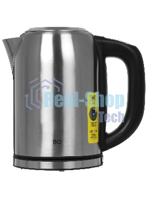 Электрочайник BQ KT1827SW черный/серебристый, 1.7 л, 2200 Вт, скрытый нагревательный элемент