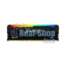Оперативная память Kingston Fury Beast, DDR4, 8GB (1x8GB), 3600MHz, CL17, DIMM, с радиатором, RGB, черный