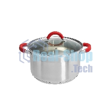 Кастрюля WEBBER BE-344/2 6,6 л, из нержавеющей стали со стеклянной крышкой