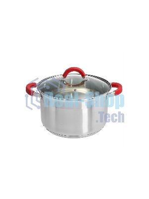 Кастрюля WEBBER BE-344/2 6,6 л, из нержавеющей стали со стеклянной крышкой