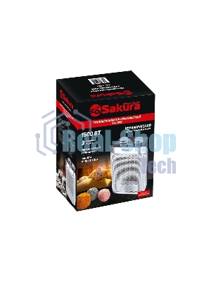 Тепловентилятор электрический Sakura SA-0557 серебристый, керамический, 20 м², 1500 Вт, термостат