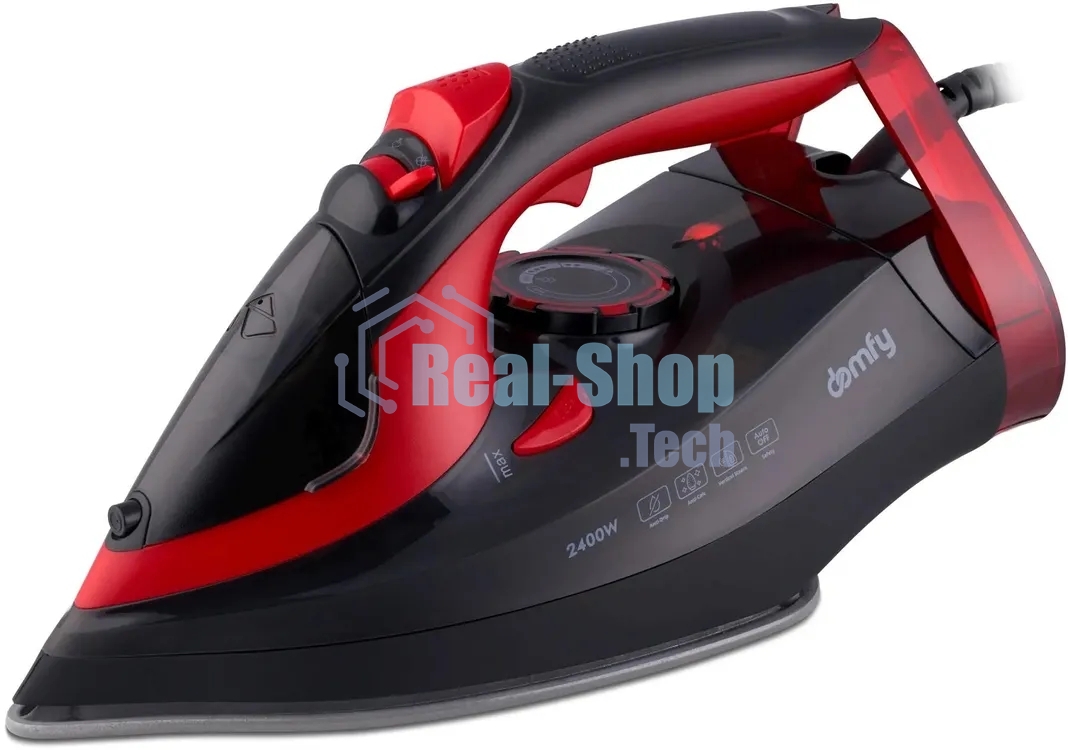Утюг Domfy DSC-EI502 черный/красный, 2400 Вт, 160 г/мин, 400 мл