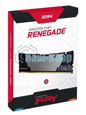 Оперативная память Kingston Fury Renegade Black, DDR4, 16Gb (1x16Gb), 3600MHz, CL16, DIMM, с радиатором, черный