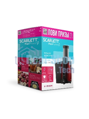 Соковыжималка Scarlett SC-JE50S48 красный, центробежная, 2400 Вт, 1000 мл, механическое