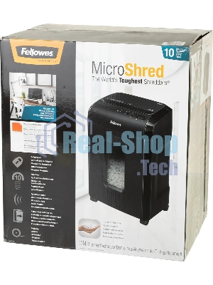 Шредер Fellowes Powershred 10M FS-4630601 DIN P-5, 2х15мм, 10лст., 19лтр., Safety Lock, с микрорезкой
