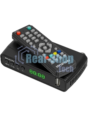 Приставка для цифрового ТВ Hyundai H-DVB520 черный, DVB-T2, DVB-T, DVB-C, HDMI, USB 2.0 х2