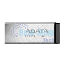 Флешка USB ADATA UR350 (UR350-128G-RSR/BK), 128Gb, USB 3.2, R/W 100/15, серебристый/черный